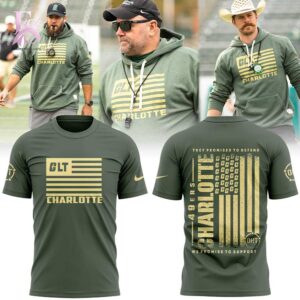 The Charlotte Football Military Appreciation Game Hoodie is designed to fit effortlessly into everyday style.