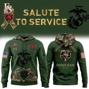 Chicago Bears 2025 NFL Salute to Service Marines Hoodie 1 jpg with a sleek design made for all-day comfort.