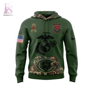 Chicago Bears 2025 NFL Salute to Service Marines Hoodie 2 jpg with a sleek design made for all-day comfort.