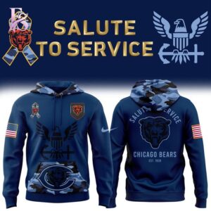 Chicago Bears 2025 Salute to Service Navy Hoodie 1 jpg with a sleek design made for all-day comfort.