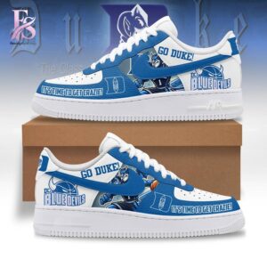Duke Blue Devils Air Force Shoes jpg photographed to showcase texture, printing accuracy, and build quality.