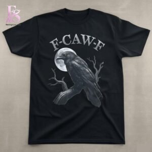 F CAW F Raven Moon T Shirt 1 jpg photographed to showcase texture, printing accuracy, and build quality.