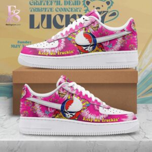 Grateful Dead Keep On Truckin Nike Air Force Shoes jpg photographed to showcase texture, printing accuracy, and build quality.
