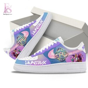 High-resolution image of the Huntr X KPop Demon Hunters Air Force Sneaker suitable for online product display.