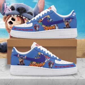 High-resolution image of the Just A Girl Who Loves Stitch Air Force Shoes suitable for online product display.