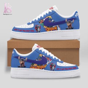 High-resolution image of the Just A Girl Who Loves Stitch Air Force Shoes suitable for online product display.