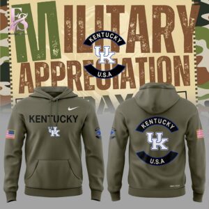 High-resolution image of the Kentucky Wildcats Military Appreciation Hoodie suitable for online product display.