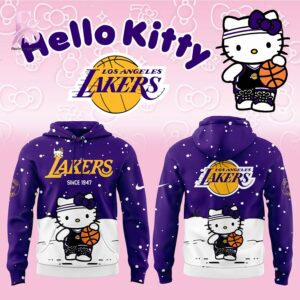 The Los Angeles Lakers Hello Kitty Hoodie is designed to fit effortlessly into everyday style.