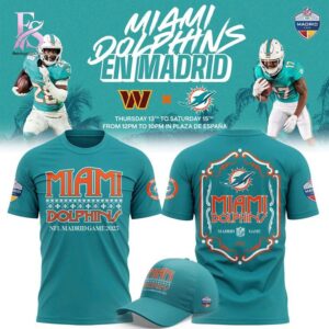 Miami Dolphins 2025 NFL Madrid Game Hoodie 3 jpg with a sleek design made for all-day comfort.