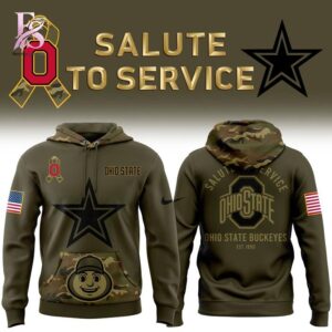 Ohio State Buckeyes Football 2025 Salute to Service Army Hoodie 1 jpg with a sleek design made for all-day comfort.