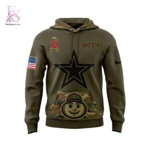 Ohio State Buckeyes Football 2025 Salute to Service Army Hoodie 2 jpg with a sleek design made for all-day comfort.