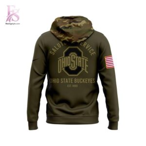 Ohio State Buckeyes Football 2025 Salute to Service Army Hoodie 3 jpg with a sleek design made for all-day comfort.