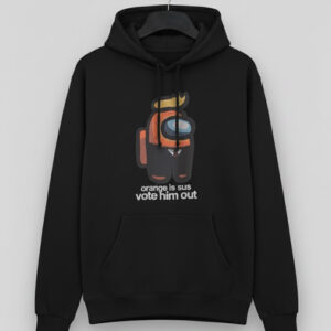 Orange Is Sus Vote Him Out Shirt photographed to showcase texture, printing accuracy, and build quality.