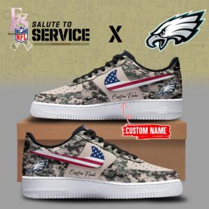 Philadelphia Eagles Salute to Service Air Force Shoes jpg photographed to showcase texture, printing accuracy, and build quality.