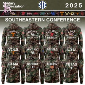 High-resolution image of the Southeastern Conference Teams Military Hoodie suitable for online product display.