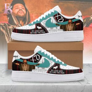 High-resolution image of the The Weeknd Dancing In The Flames Air Force Shoes suitable for online product display.