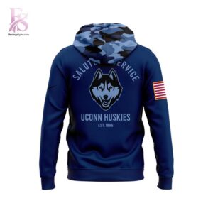 UConn Huskies 2025 Salute to Service Navy Hoodie 3 jpg with a sleek design made for all-day comfort.