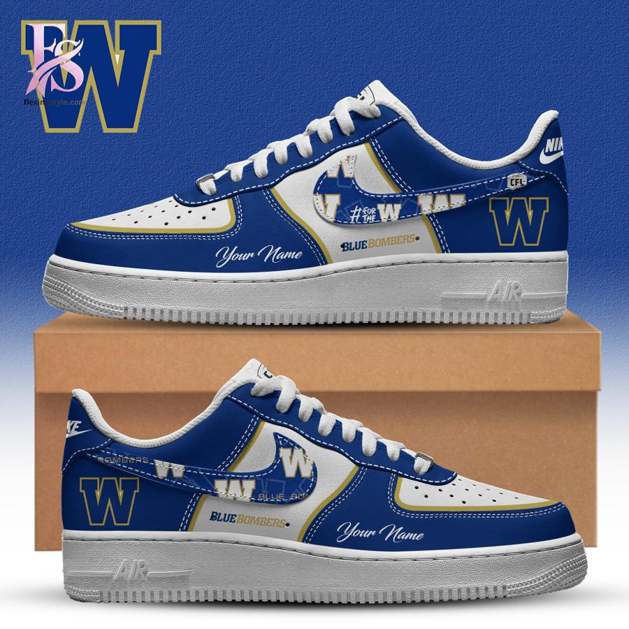 High-resolution image of the Winnipeg Blue Bombers Air Force Shoes suitable for online product display.