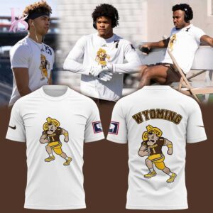 High-resolution image of the Wyoming Cowboy Football Focus Mode Shirt suitable for online product display.