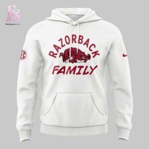 The Family Arkansas Razorbacks Men s Basketball Hoodie shown with a modern and casual look.