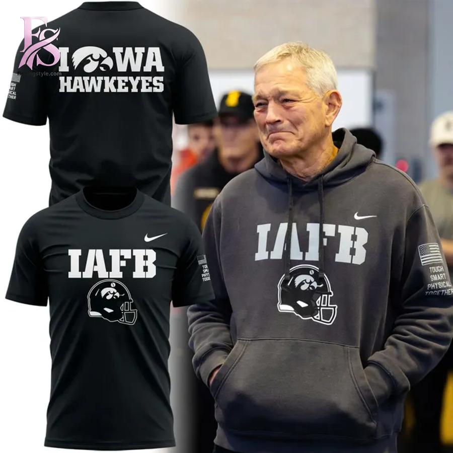High-quality image focusing on the details of Iowa Hawkeye Football LAFB Hoodie.