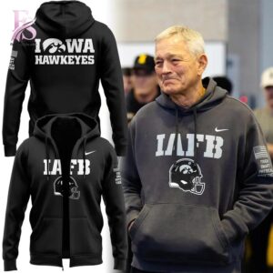 High-quality image focusing on the details of Iowa Hawkeye Football LAFB Hoodie.