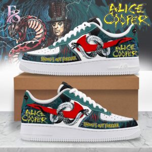 Unisex fashion apparel with modern streetwear design with theAlice Cooper Schools Out Nike Air Force 1 1