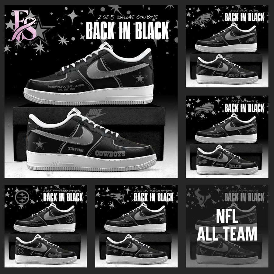 Visual preview of All Team NFL Back In Black 2026 Nike Air Force 1 1 suitable for online shopping.