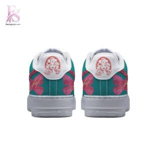 High-quality image focusing on the details of All Things Dolly Parton Air Force Shoes.
