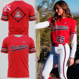 The Arizona Wildcats Softball All Red Retro Uniform Hoodie 4 combines ease, comfort, and a timeless everyday style.