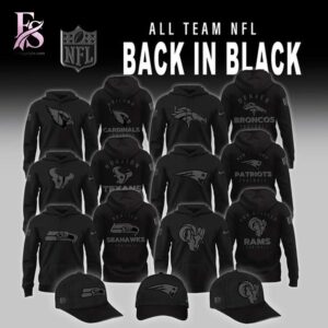 Visual preview of Back In Black All team NFL 2026 Hoodie 1 suitable for online shopping.
