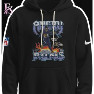 Clean, modern, and ready to use - the Baltimore Ravens Angry Runs Hoodie.