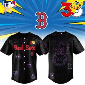 Comfortable and fashionable clothing item ideal for street style in Boston Red Sox Pokemon 30th Anniversary 2026 Baseball Jersey 1