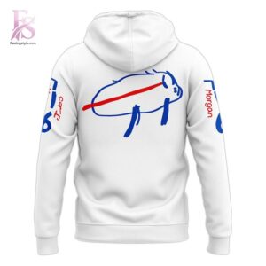 High-quality image focusing on the details of Buffalo Bills Josh Allen Hoodie 3.