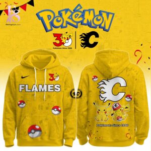 Casual and fashionable outfit suitable for all seasons Calgary Flames Pokemon 30th Anniversary Hoodie 1.