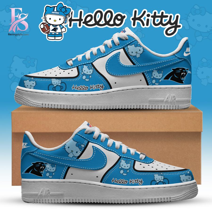 The Carolina Panthers Hello Kitty Air Force Shoes 1 combines ease, comfort, and a timeless everyday style.