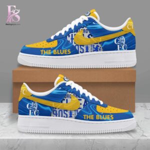 The Chelsea FC The Blues Air Force Shoes shown with a modern and casual look.