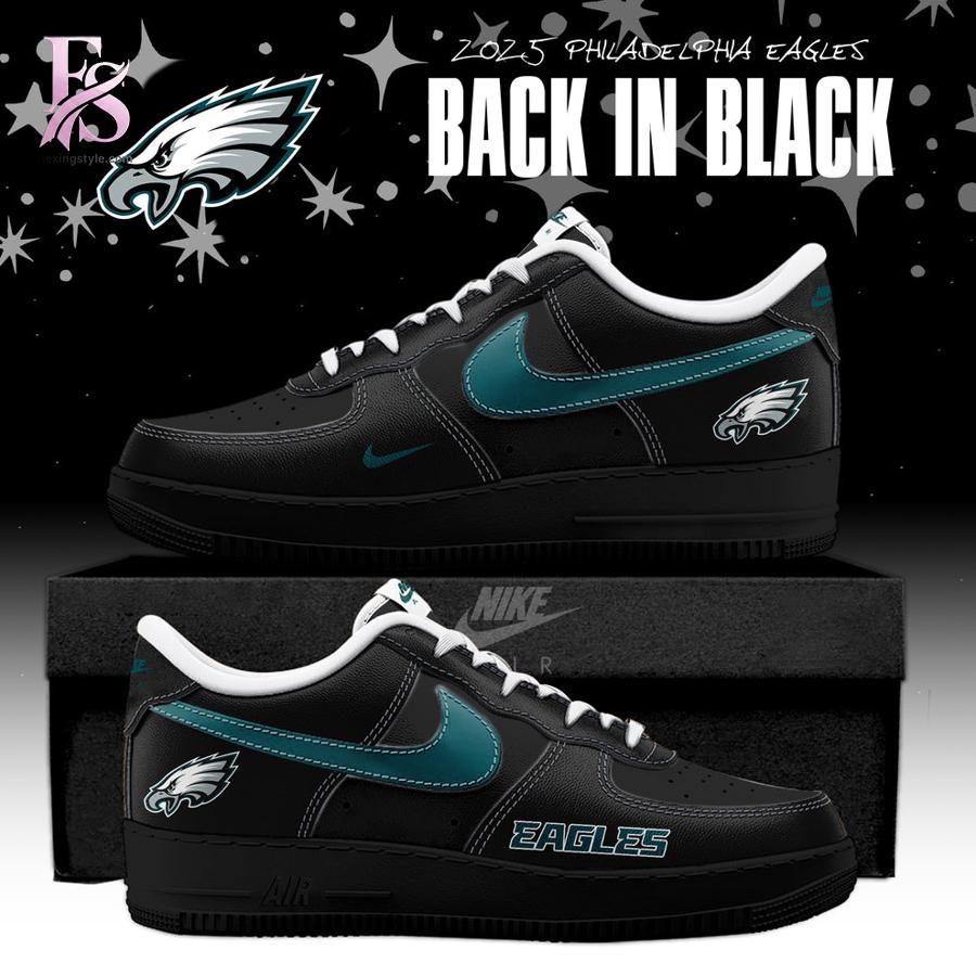 High-quality image focusing on the details of Choose Your Team NFL Back In Black 2025 Air Force Shoes 3.