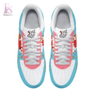 Clean, modern, and ready to use - the Cyndi Lauper She Bop Air Force Shoes.