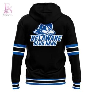 The Delaware Fightin Blue Hens Stealth Black Uniform Hoodie 3 combines ease, comfort, and a timeless everyday style.