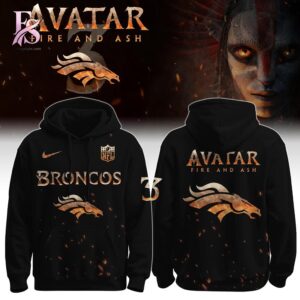 A relaxed style option, the Denver Broncos Avatar Fire and Ash Hoodie fits many outfits.