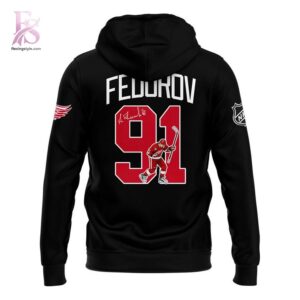 The Detroit Red Wings Sergei Fedorov caricature Hoodie 3 is made to feel good and look good.