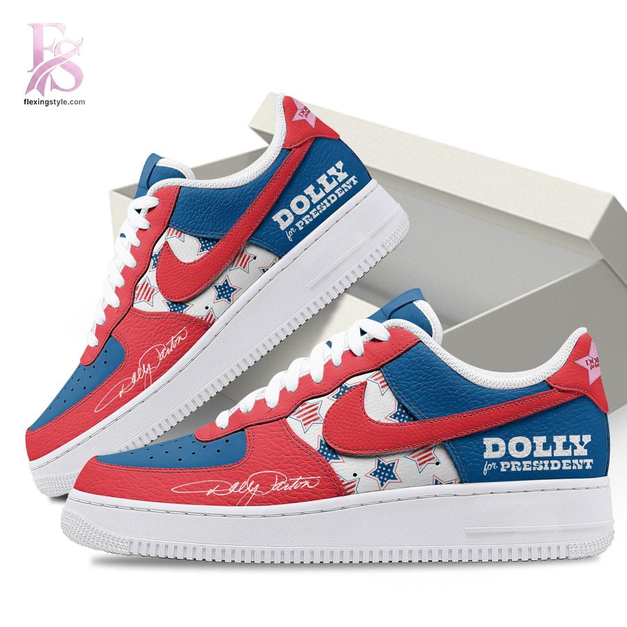 Visual preview of Dolly for president Dolly Parton Air Force Shoes 2 suitable for online shopping.