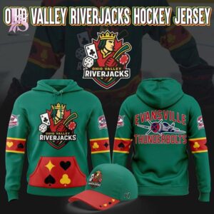 Clean, modern, and ready to use - the Evansville Thunderbolts OHIO VALLEY RIVERJACKS Hoodie.