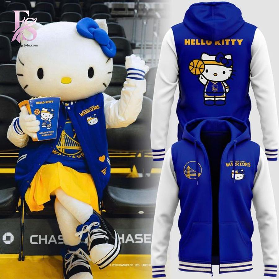 Fashion product showcasing a modern and stylish design suitable for everyday wear Golden State Warriors Hello Kitty Hoodie 1