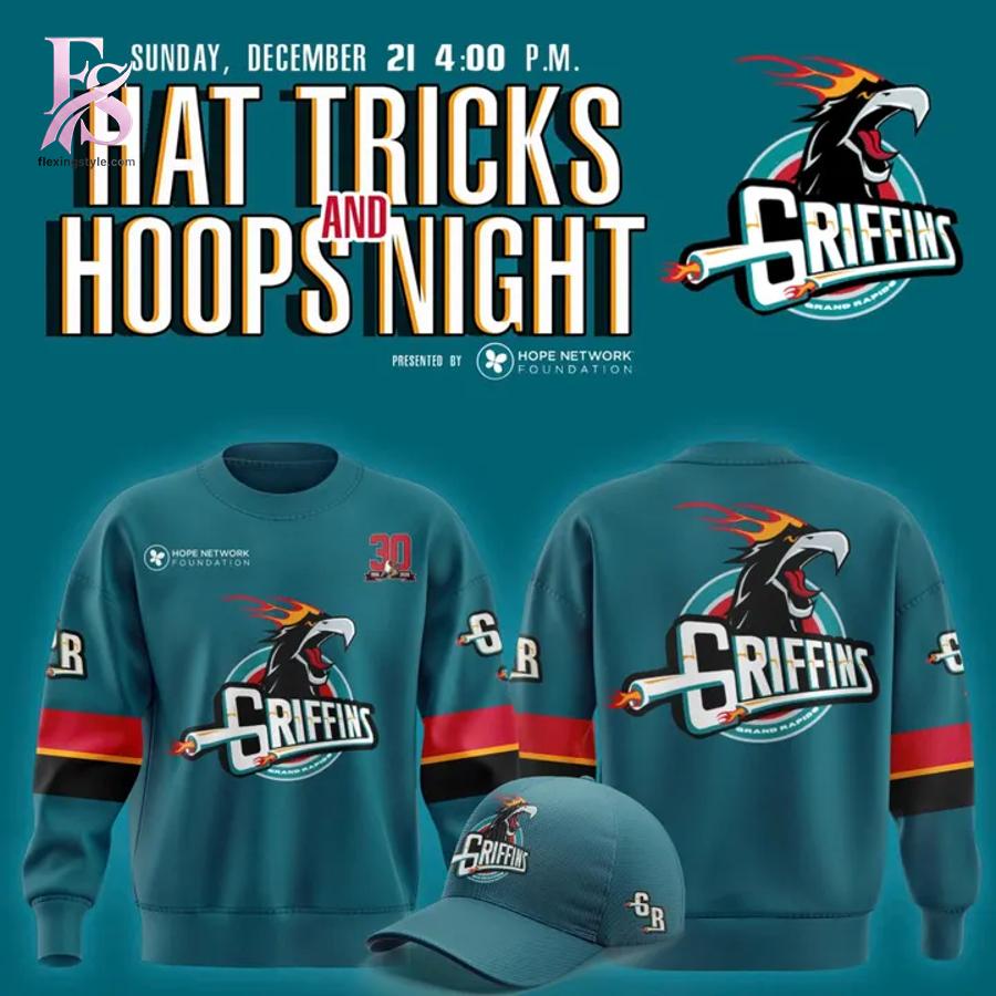Clean, modern, and ready to use - the Grand Rapids Griffins Hattrick and Hoops Night Sweatshirt.