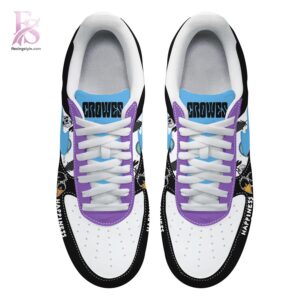 High-quality image focusing on the details of Happiness Bastards The Black Crowes Air Force Shoes.