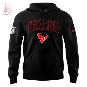 High-quality image focusing on the details of Houston Texans Redline H Town Hoodie.