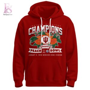 Easy to wear, the Indiana Hoosiers Champions Peach Bowl 2025 26 Hoodie 2 fits everyday outfits.