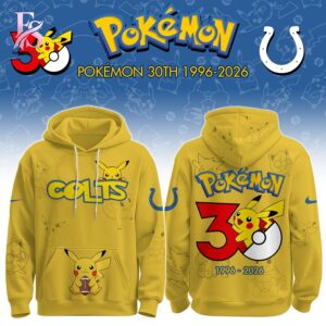 Unisex fashion apparel with modern streetwear design with theIndianapolis Colts Pokemon 30th Anniversary Hoodie 1